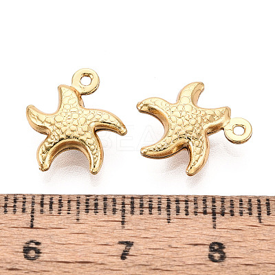 304 Stainless Steel Starfish Charms STAS-N118-03G-01-1