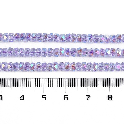 Electroplate Glass Beads Strands GLAA-Q105-03A-1