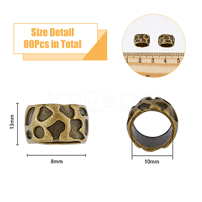 80Pcs 4 Colors Rondelle Tibetan Style Alloy Beads FIND-DC0002-61-1