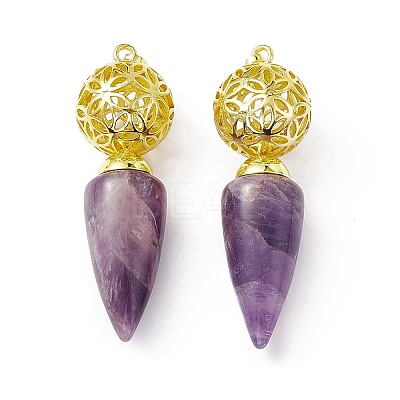Natural Amethyst Big Pendants G-H281-07G-09-1