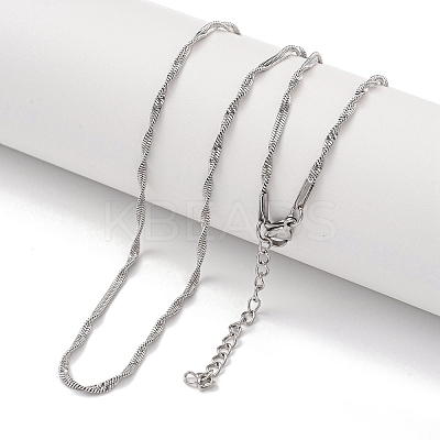 Non-Tarnish 304 Stainless Steel Snake Chain Necklaces LS-NJEW-R266-01P-1
