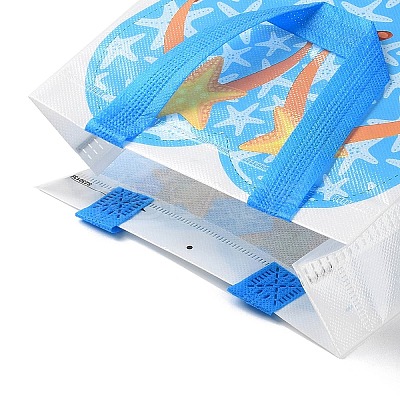 Summer Beach Theme Printed Flip Flops Non-Woven Reusable Folding Gift Bags with Handle LS-ABAG-F009-E04-1