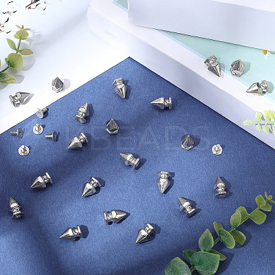 50Pcs Zinc Alloy Spikes Screwback Studs FIND-GF0008-53C-1