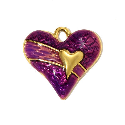 304 Stainless Steel Enamel Pendants STAS-OY004-67G-1