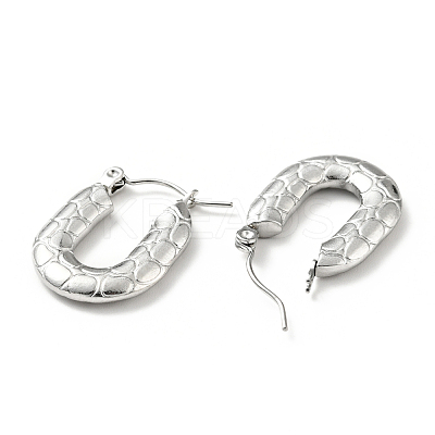 Non-Tarnish 304 Stainless Steel Rectangle Chunky Hoop Earrings for Women EJEW-G293-05P-1