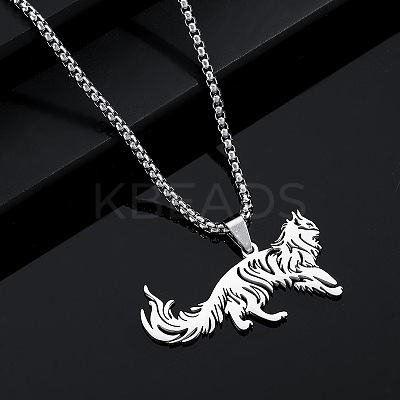 Hip-hop Style Animal Theme 304 Stainless Steel Pendant Necklaces FS-WG80E3F-01-1