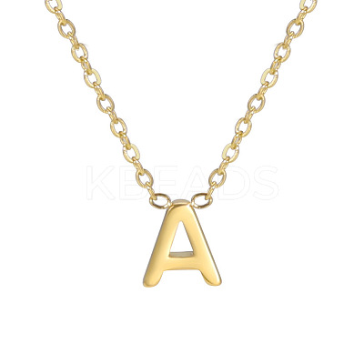 201 Stainless Steel Initial Pendant Necklaces FS-WG78A3B-01-1