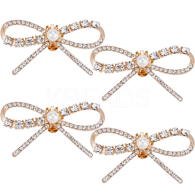 4Pcs Alloy Rhinestone Shoe Decoration AJEW-GF0009-28KCG-1