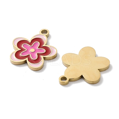 Ion Plating(IP) 304 Stainless Steel Enamel Pendants STAS-P339-16G-01-1