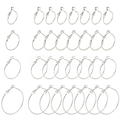 32Pcs 4 Styles Iron Huggie Hoop Earring Findings IFIN-FS0001-49B-1