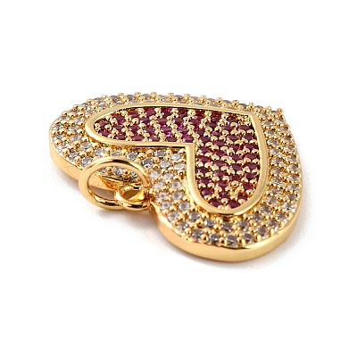 Brass Micro Pave Cubic Zirconia Pendants ZIRC-P092-040G-RS-1