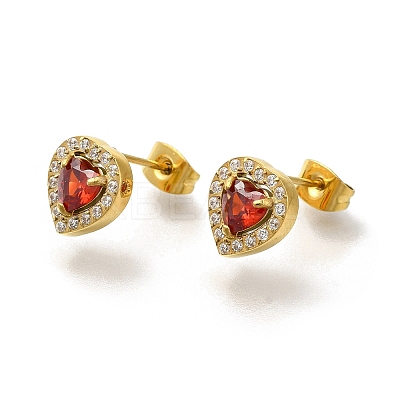 Ion Plating(IP) 304 Stainless Steel Stud Earrings EJEW-H018-01G-01-1