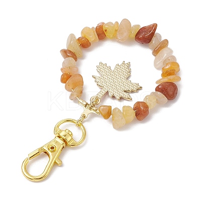 Natural Red Aventurine Chip Pendant Decoration KEYC-JKC00976-03-1