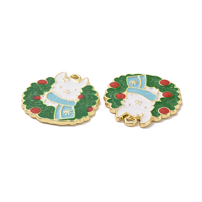 Christmas Theme Rack Plating Alloy Enamel Pendants PALLOY-O109-22LG-1