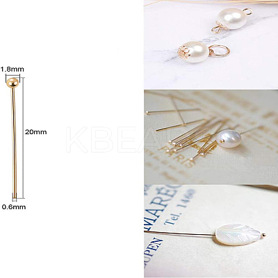 Brass Ball Head Pins KK-BC0003-99-0.6x20-1