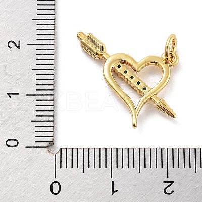 Rack Plating Brass Micro Pave Cubic Zirconia Pendants KK-Z071-88G-02-1