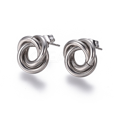 Tarnish Resistant 304 Stainless Steel Stud Earrings EJEW-L241-02P-1