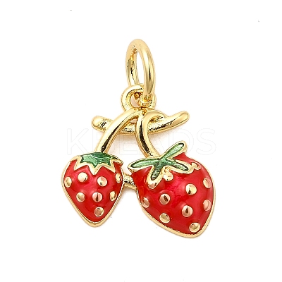 Brass Enamel Charms KK-P303-06C-G-1