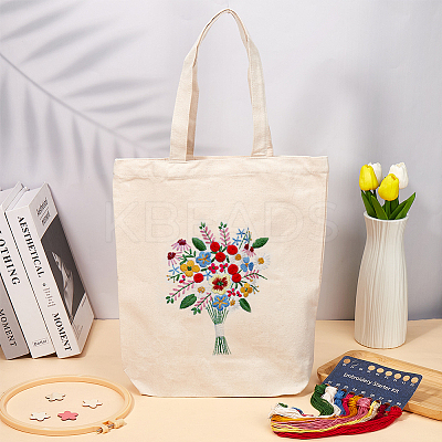 1 Set DIY Tote Bag Embroidery Kit DIY-CP0011-21B-1