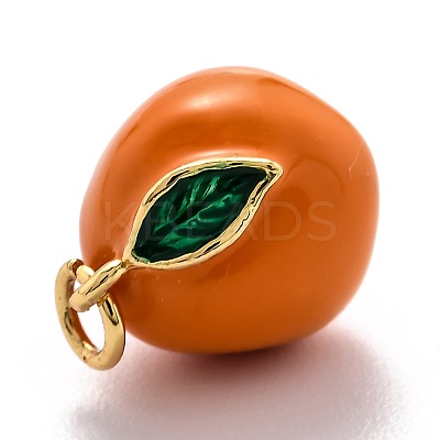 Brass Enamel Charms KK-O140-05G-1
