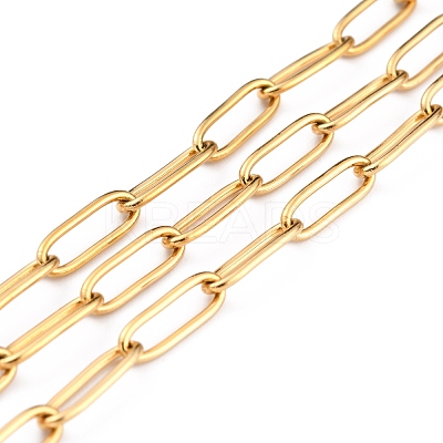Ion Plating(IP) 304 Stainless Steel Paperclip Chains CHS-O010-01G-1