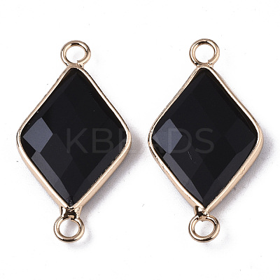 Natural Black Stone Links Connectors G-S359-107A-1