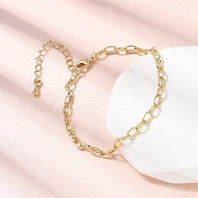 Brass Cable Chain Bracelet for Women BJEW-A065-10G-1