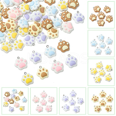 12Pcs 6 Colors Opaque Resin Pendants RESI-YW0003-44-1