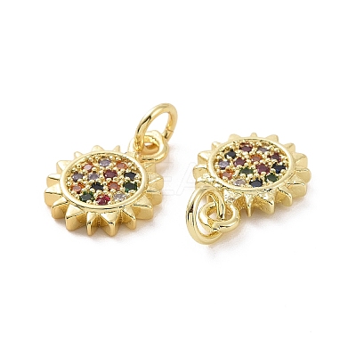 Brass Micro Pave Cubic Zirconia Charms KK-E068-VF173-1