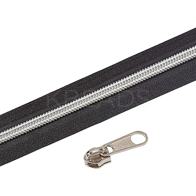 Nylon Closed-end Zipper and Zinc Alloy Zipper Sliders Zipper Head DIY-BC0011-65-1