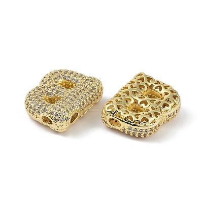 Brass Micro Pave Clear Cubic Zirconia Pendants KK-Z041-01G-B-1