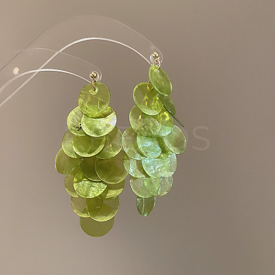 Shell Dangle Stud Earrings FS-WGED06D-09-1