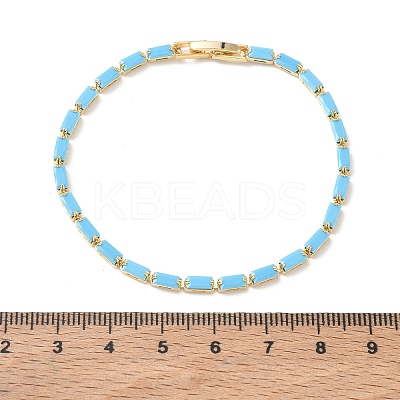 Synthetic Turquoise Tennis Bracelets KK-CBA964F-01G-02-1