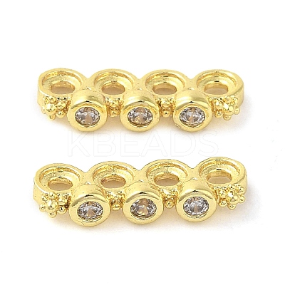 Rack Plating Brass Pave Clear Cubic Zirconia Spacer Bars LS-KK-B088-11C-G-1
