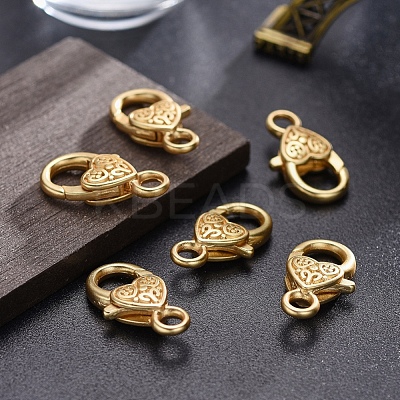 Tibetan Style Heart Lobster Claw Clasps LF014Y-MG-NR-1