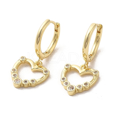 Rack Plating Brass Micro Pave Cubic Zirconia Dangle Hoop Earrings EJEW-A031-12G-1