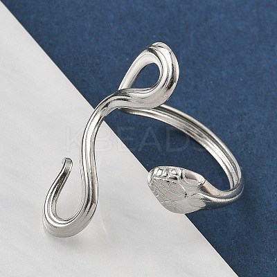 304 Stainless Steel Open Cuff Rings for Women RJEW-A079-06D-P-1