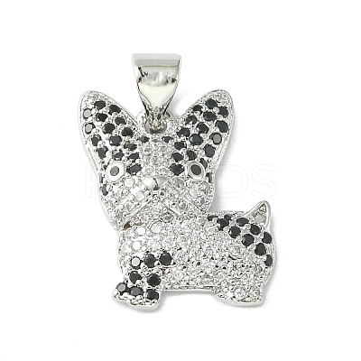 Brass Micro Pave Cubic Zirconia Pendants ZIRC-F138-04P-1