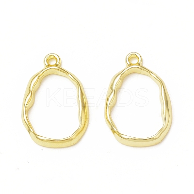 Rack Plating Alloy Oval Open Back Bezel Pendants FIND-G052-41LG-1