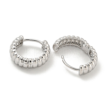 Brass Hoop Earrings EJEW-L211-010E-P-1