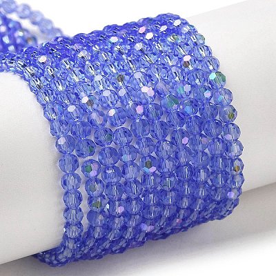 Electroplate Transparent Glass Beads Strands EGLA-A035-T3mm-L14-1