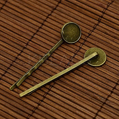 12mm Transparent Clear Domed Glass Cabochon Cover for Iron Hair Bobby Pin DIY Making DIY-X0071-NF-1