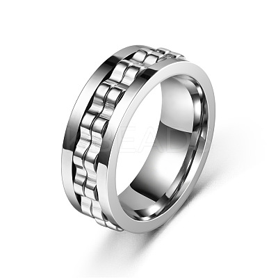 304 Stainless Steel Gear Rotatable Finger Rings FS-WGAD37A-01-1