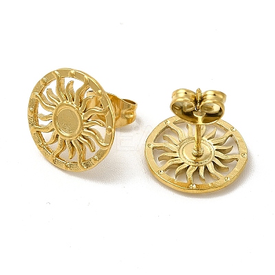 Ion Plating(IP) 304 Stainless Steel Stud Earring Cabochon Settings EJEW-I281-02G-1