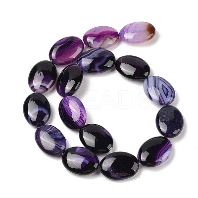 Natural Striped Agate/Banded Agate Beads Strands G-Q182-01G-1