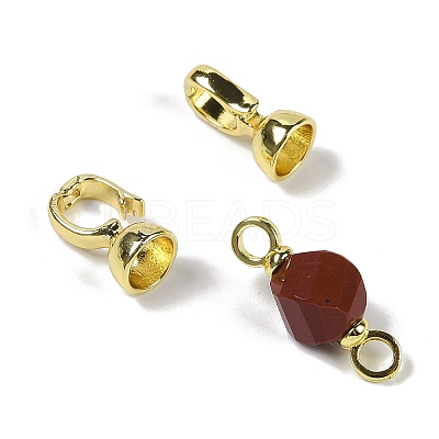 Natural Red Jasper with Brass Fold Over Clasps G-G141-02G-17-1