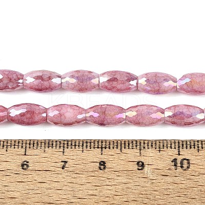Anti-Tarnish Electroplate Glass Beads Strands EGLA-Q130-02A-14-1