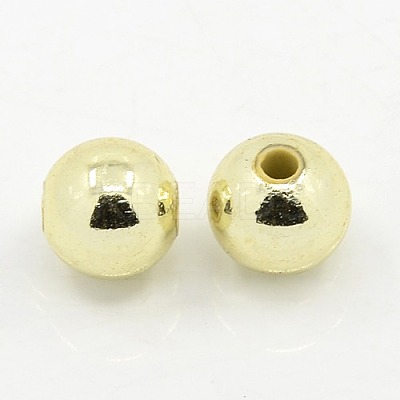 Plating Plastic Acrylic Round Beads PACR-L003-12mm-LG-1