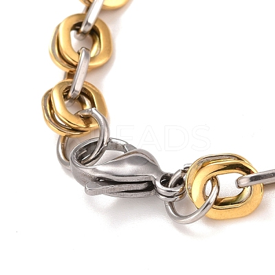 PVD Vacuum Plating 304 Stainless Steel Oval Link Chains Necklace STAS-E160-18GP-1