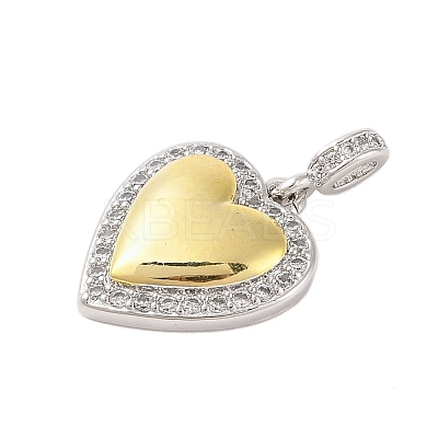 Rack Plating Brass Micro Pave Clear Cubic Zirconia Pendants KK-S380-37B-P-1